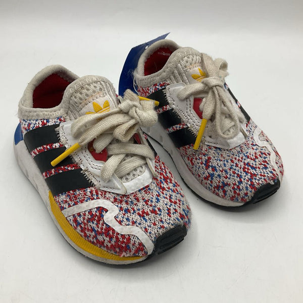 Size 5: Adidas Primary Colors Knit Lace-up Sneakers
