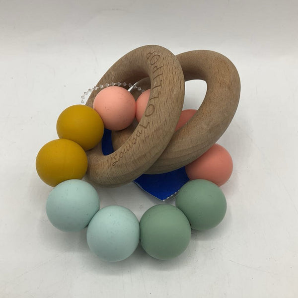 LouLou Lollipop Wooden Colorful Silicone Teething Toy