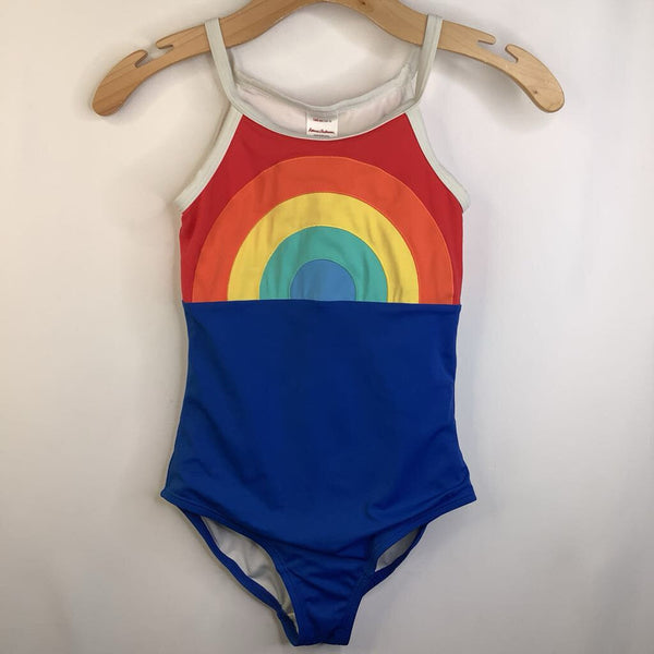 Size 10 (140): Hanna Andersson Blue Rainbow Tank 1pc Swimsuit