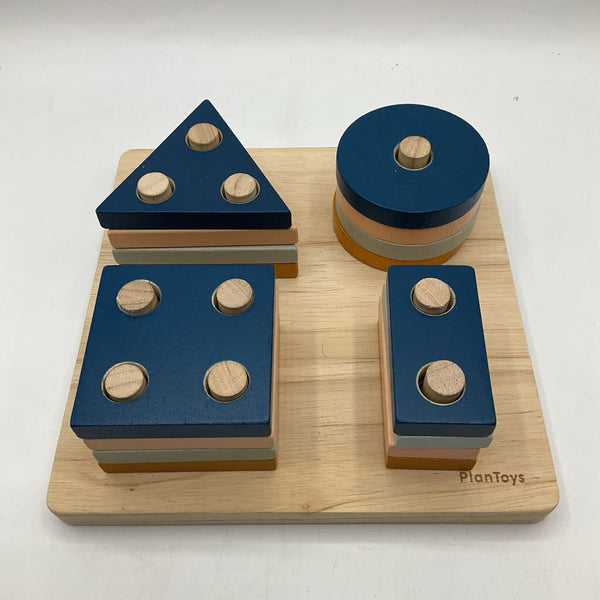 Plan Toys Geometric Wooden Sorting Board