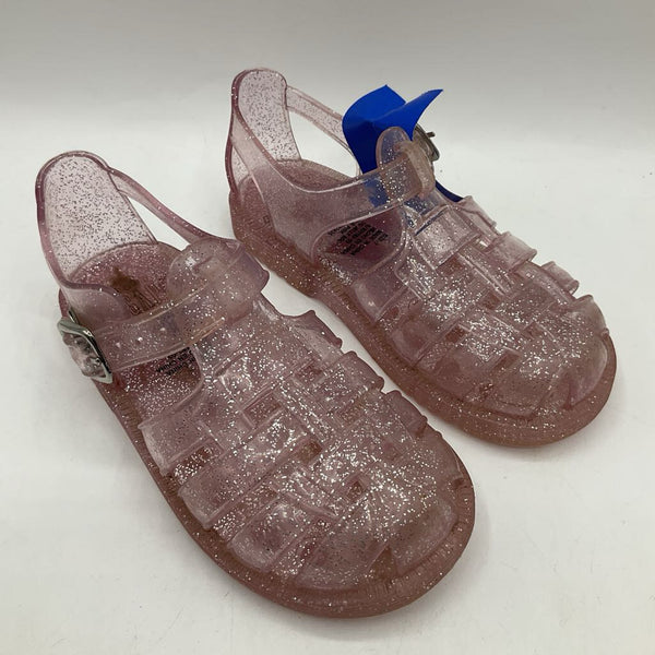 Size 7: Baby Gap Transparent Pink/Sparkles Buckle Sandals