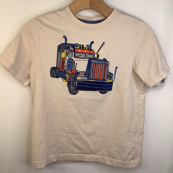 Size 10 (140): Hanna Andersson Creme/Colorful Truck T-Shirt