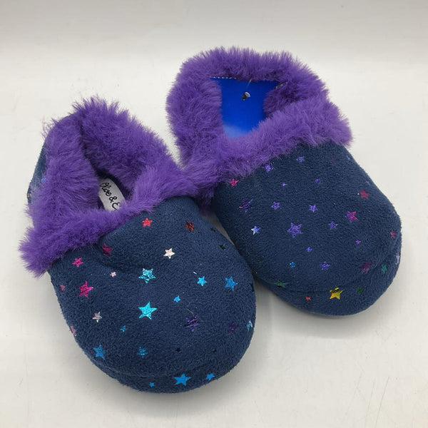Size 5-6: Olive & Edie Navy/Colorful Stars Slippers