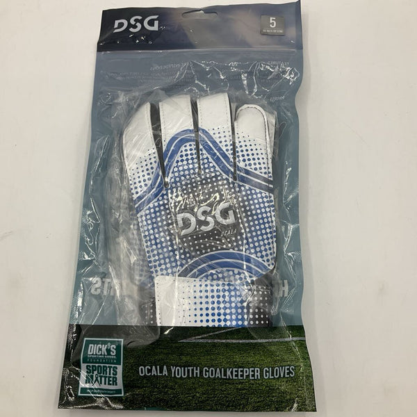 Size 5: DSG Blue/White Goalkeepers Gloves