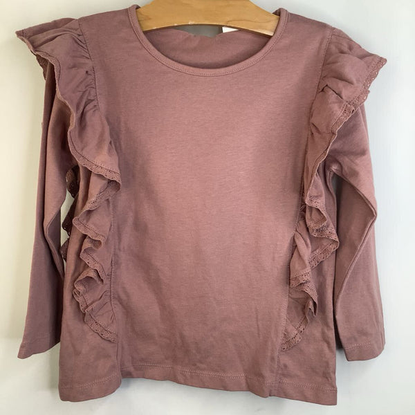 Size 4-5: Zara Purple Ruffle Long Sleeve Blouse NEW w/ Tags