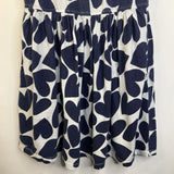 Size 12: Primary White Navy Blue Hearts Tank Dress w/ Pockets