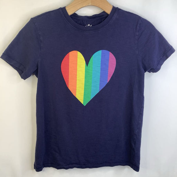 Size 12: Primary Navy Blue Rainbow Heart T-Shirt