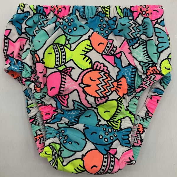 Size 0-3m: Sea Me Swim White Neon Pink/Orange/Blue/Green Fish Swim Diaper