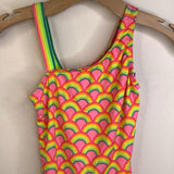Size 12-14: Neon Rainbow Tank 1pc Swimsuit