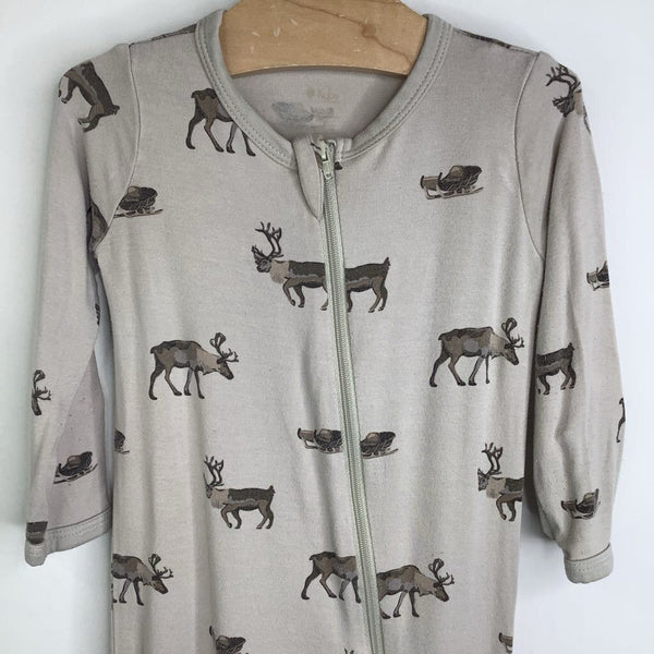 Size 12-18m: Kyte Light Brown Caribou Footed Long Sleeve PJS