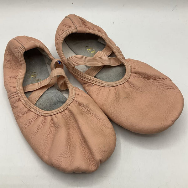 Size 3Y: Stella Pink Leather Ballet Slippers