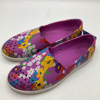 Size 3Y: Native Purple Floral Slip-on Shoes