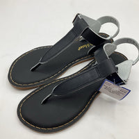 Size 4Y: Salt Water Black Leather Buckle Sandals NEW
