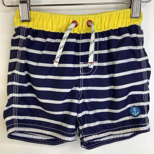 Size 18-24: Gap Navy Blue & White Striped Swim Trunks