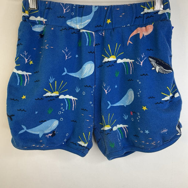 Size 12 (150): Hanna Andersson Blue Whales & Rainbows Comfy Shorts