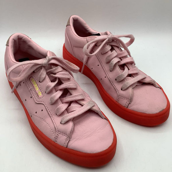 Size 5.5Y: Adidas Pink Lace-up Sneakers