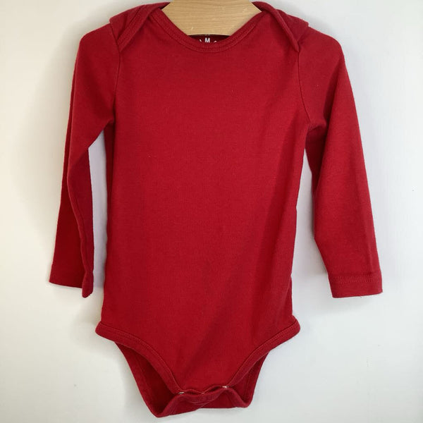 Size 12-18m: Primary Red Long Sleeve Onesie