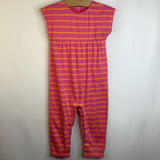 Size 18-24m: Primary Pink Orange Stripes Cap Sleeve Romper