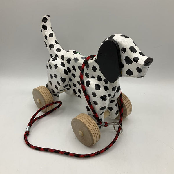 Handmade Wooden Dalmatian Pull Toy