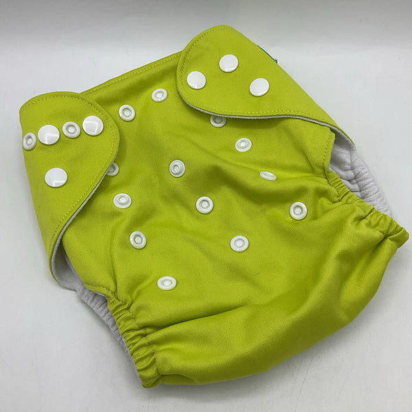 Size OS: Alva Baby Lime Green Fleece lined Snap Adjustable Diaper Cover