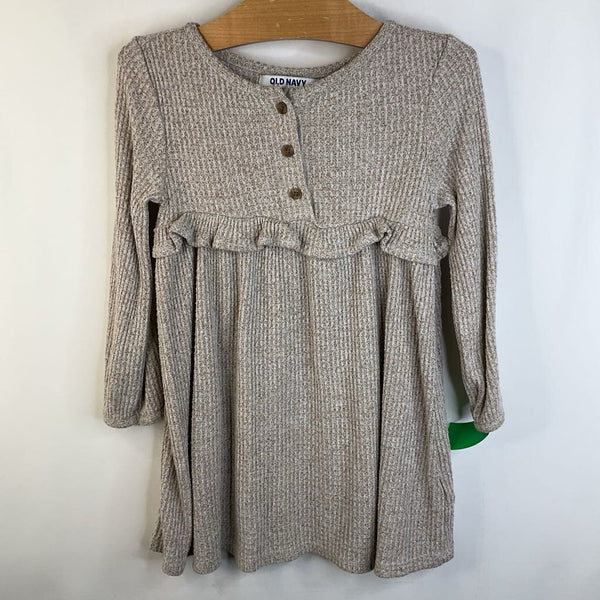 Size 3: Old Navy Light Brown Waffle Texture Long Sleeve Dress