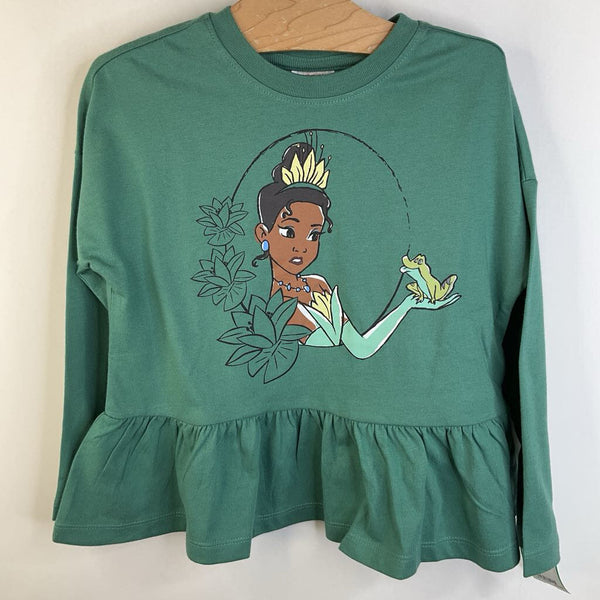 Size 5 (110): Hanna Andersson Princess and the Frog Green Long Sleeve T