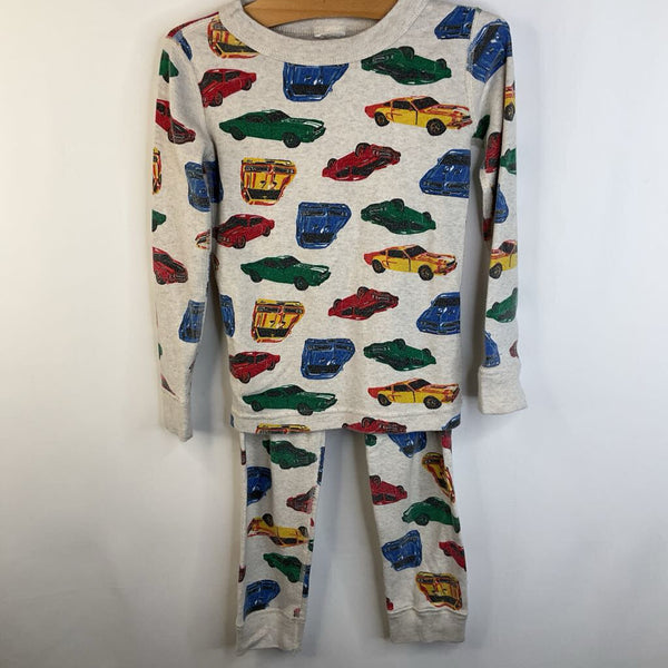 Size 4 (100): Hanna Andersson Cream Colorful Muscle Cars Long Sleeve 2pc PJS