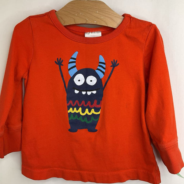 Size 12-18m (75): Hanna Andersson Orange Monster Long Sleeve T