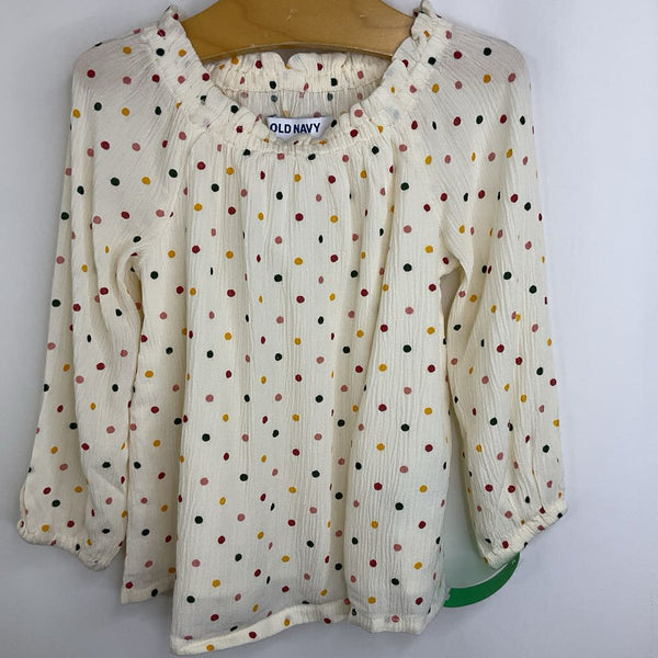 Size 12-18m: Old Navy Cream Red/Yellow/Blue Polk-a-Dot Long Sleeve T NEW w/ Tag