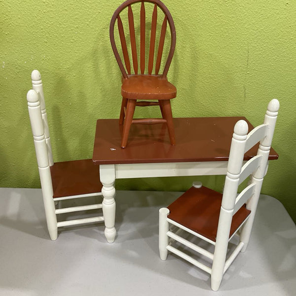 The Queen's Treasures Wooden Table & Chairs For 18"in Dolls-REDUCED