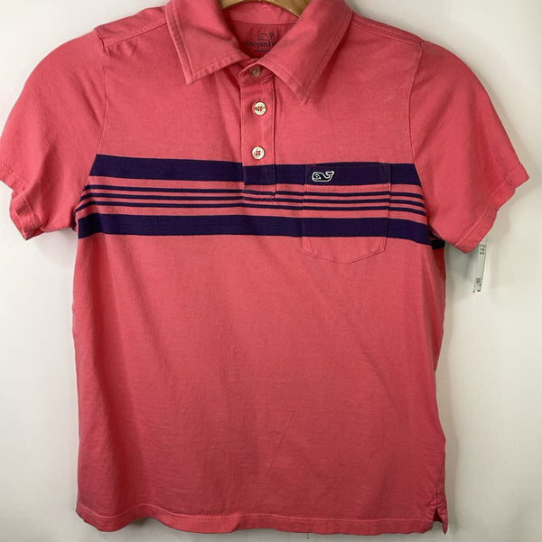 Size 7-8: Vineyard Vines Pink/Blue Collared T-Shirt