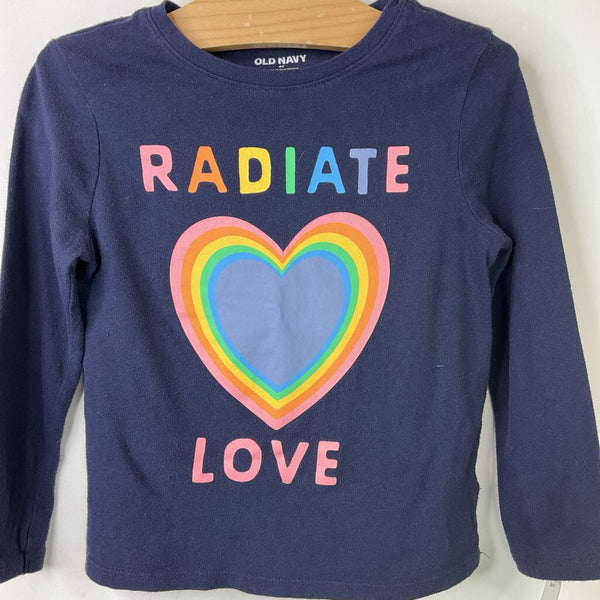Size 4: Old Navy Blue Rainbow 'Radiate' Heart Long Sleeve T