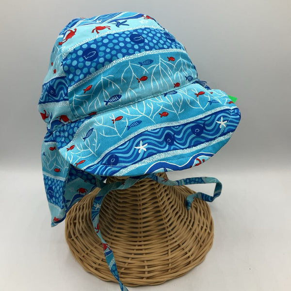 Size 18m: Iplay UPF 50+ Blue Fish & Crabs Sun Hat