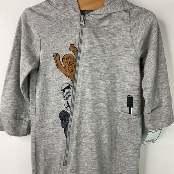 Size 12m: Star Wars Light Grey Hooded Long Sleeve Romper