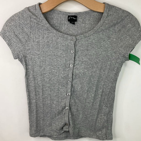 Size 10-12: Art Class Light Grey Button-up T-Shirt