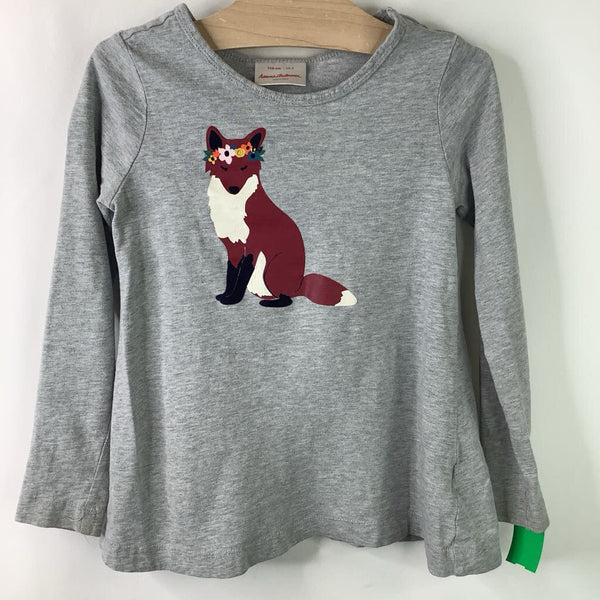 Size 5 (110): Hanna Anderson Grey Fox Long Sleeve T-Shirt