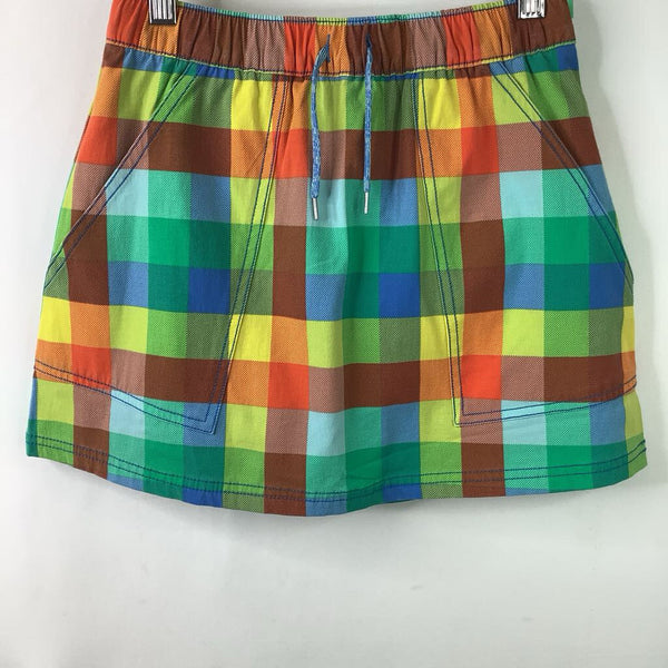Size 10 (140): Hanna Andersson Colorful Checkered Skort