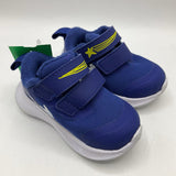 Size 3: Nike Blue Shooting Star Velcro Strapped Sneakers