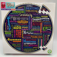 Eeboo Round 100 Great Words 500pc Puzzle