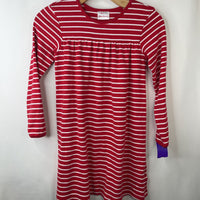 Size 8 (130): Hanna Andersson Red White Striped Long Sleeve Dress