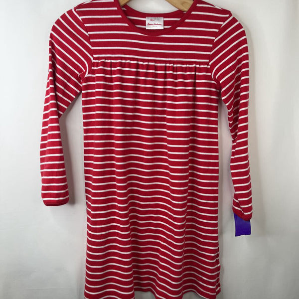 Size 8 (130): Hanna Andersson Red White Striped Long Sleeve Dress