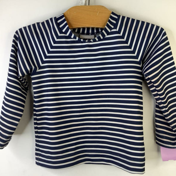 Size 18-24m: Hanna Andersson Moon and Back Navy White Striped Long Sleeve Rash Guard Swim Shirt