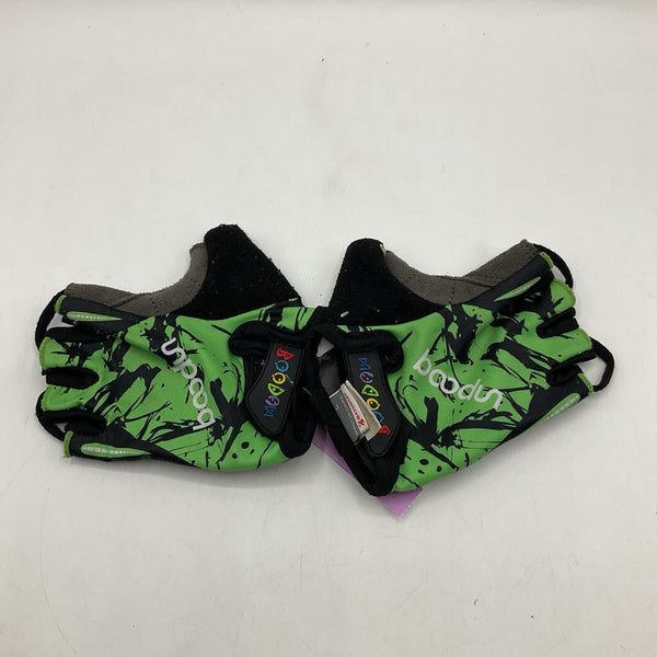 Size L: Boobun Green & Black Biking Gloves