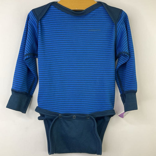 Size 6m: Patagonia Blue Striped Long Sleeve Base Layer Onesie