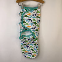 Size S/M: Swaddle Me White Green/Blue/Orange Dinosaurs Swaddle Sleepsack