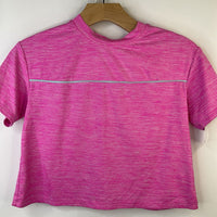 Size 10-12: Tek Gear Pink Heathered Cropped T-Shirt