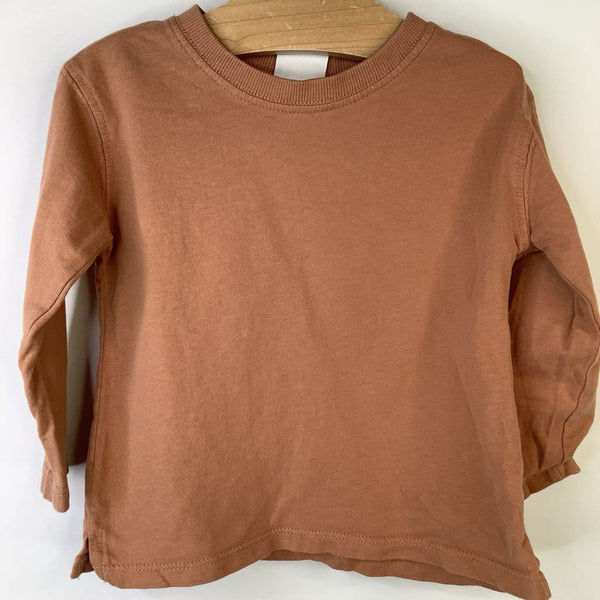 Size 9-12m: Zara Orange Brown Long Sleeve T
