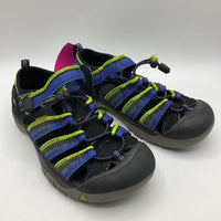 Size 2Y: Keen Black/Green/Blue Velcro/Toggle Sandals