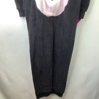 Size 8-10: H&M Black Cozy Kitty Zip-up Onesie Costume