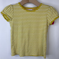 Size 7-8: Mini Boden Yellow & White Striped T-Shirt